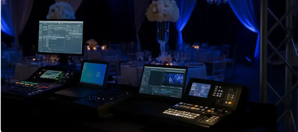 Producción técnica audiovisual para eventos en Barcelona con control de sonido, vídeo e iluminación